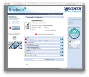 <a href='http://www.flowshop24.de' target='_blank'>www.flowshop24.de</a><br /> Produktkonfigurator von Wagner Mess- und Regeltechnik<br />Mai 2007 - Technologie: ASP.net<br/>&nbsp; (139/146)