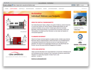 <a href="http://www.mein-casa.de" target="_blank">www.mein-casa.de</a><br />Casa Ambiente in Erlangen <br />Gemeinschaftsproduktion mit Oliver Stumpf und Markus Tischner von <a href="http://www.pool-x.de" target="_blank"> www.pool-x.de</a><br />August 2009 - Technologie: netissimoCMS (74/77)