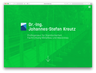 <a href="http://www.dr-kreutz.org" target="_blank">www.dr-kreutz.org</a><br />Dr.-Ing. Johannes-Stefan Kreutz, Prüfingenieur<br />Gemeinschaftsproduktion mit Oliver Stumpf von <a href="http://www.pool-x.de" target="_blank">www.pool-x.de</a> <br />Juli 2018 - Technologie: netissimoCMS responsive (33/120)