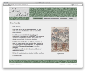 <a href='http://www.robert-schmiedel.de' target='_blank'>www.robert-schmiedel.de</a><br />Robert Schmiedel, Künstler<br />Mai 2005 - Technologie: ASP.net<br/>&nbsp; (146/146)