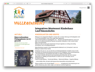 <a href="http://www.montessori-kiga-lauf.de" target="_blank">www.montessori-kiga-lauf.de</a><br />Integratives Montessori Kinderhaus Lauf-Simonshofen<br />Erstversion Oktober 2014, Redesign Juli 2018 - Technologie: netissimoCMS responsive (42/146)