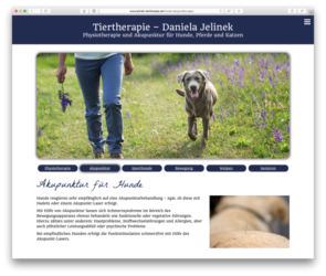 <a href="http://www.jelinek-tiertherapie.de" target="_blank">www.jelinek-tiertherapie.de</a><br />Tier­therapie – Daniela Jelinek<br />Mai 2018 - Technologie: netissimoCMS responsive (30/116)