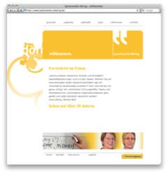 <a href='http://www.sprachstudio-doering.de' target='_blank'>www.sprachstudio-doering.de</a><br />Sprachstudio Döring<br />Gemeinschaftsproduktion mit Sabine Perlinger von <a href='http://www.pool-x.de' target='_blank'>www.pool-x.de</a><br />Oktober 2009 - Technologie: netissimoCMS (72/77)