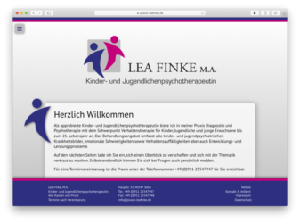 <a href="http://www.praxis-leafinke.de" target="_blank">www.praxis-leafinke.de</a><br />Kinder- und Jugendlichenpsychotherapeutin<br />März 2021 - Technologie: HTML responsive (15/31)