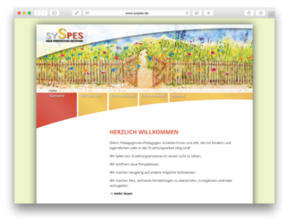 <a href="http://www.syspes.de" target="_blank">www.syspes.de</a><br />Erziehungsprozesse im neuen Licht <br />Gemeinschaftsproduktion mit Beate Kaspar von <a href="http://www.bitterwolf-kaspar.de" target="_blank">www.bitterwolf-kaspar.de</a> <br />April 2015 - Technologie: netissimoCMS responsive (34/77)